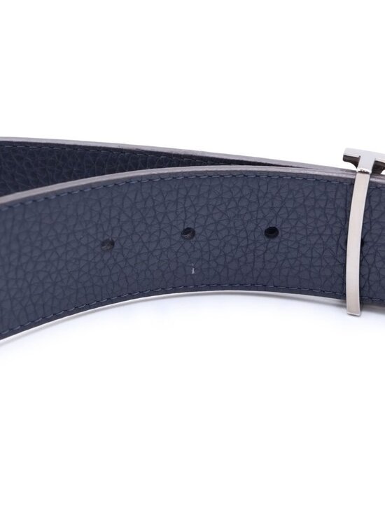 Louis Vuitton LV Tilt Reverse Leather Belt Navy Brown 95 38 Silver main image 5